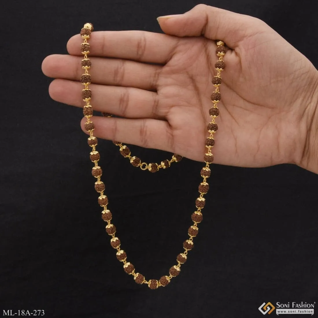 1 Gram Gold Forming Charming Design Premium-Grade Quality Mala for Men - Style A273
