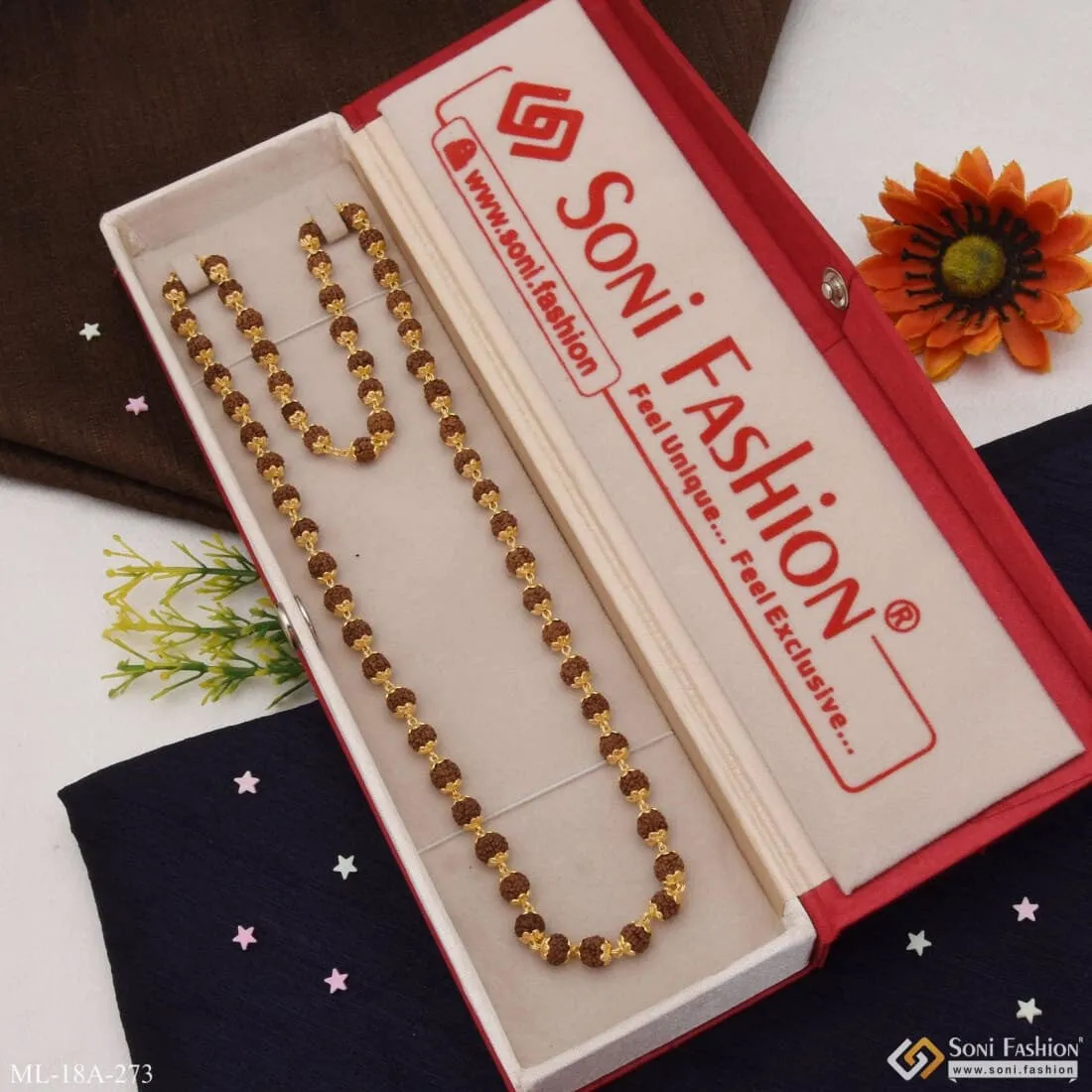 1 Gram Gold Forming Charming Design Premium-Grade Quality Mala for Men - Style A273