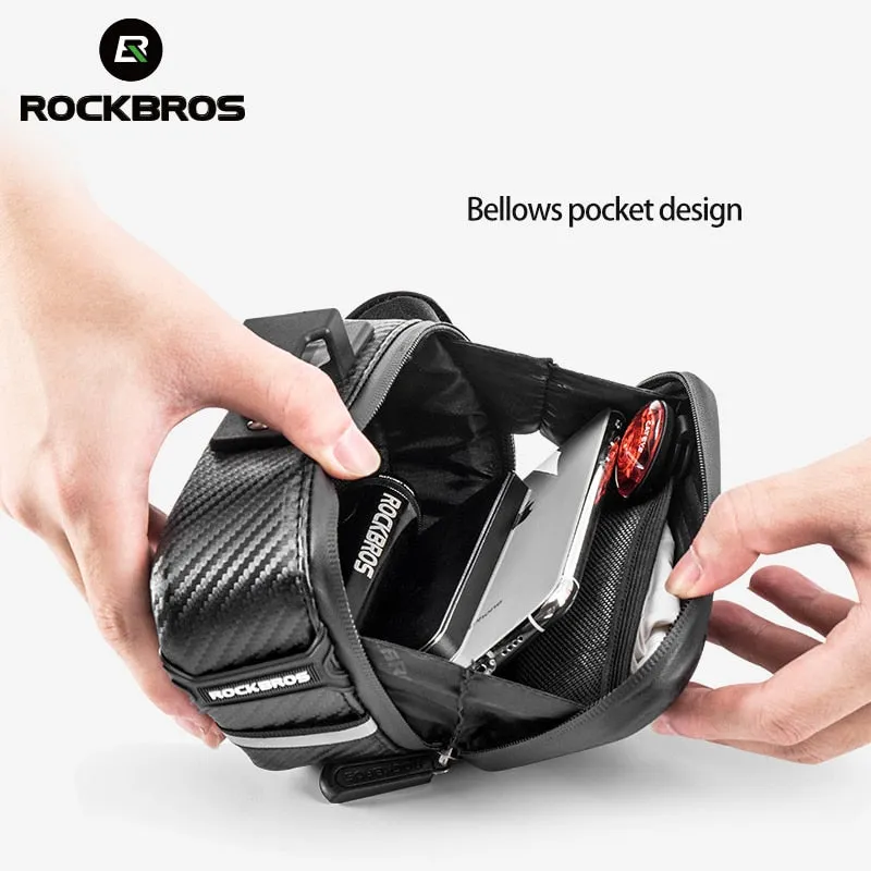 1.5L Hard Shell Bike Bag Rainproof Reflective Portable Hang Light Saddle Seatpost Rear Panniers