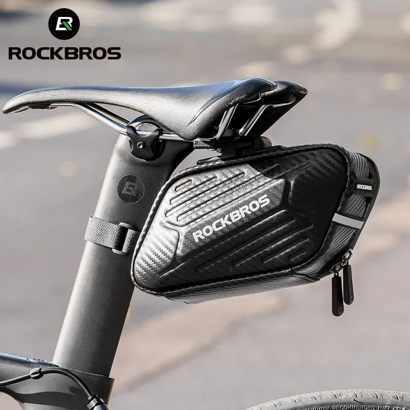 1.5L Hard Shell Bike Bag Rainproof Reflective Portable Hang Light Saddle Seatpost Rear Panniers