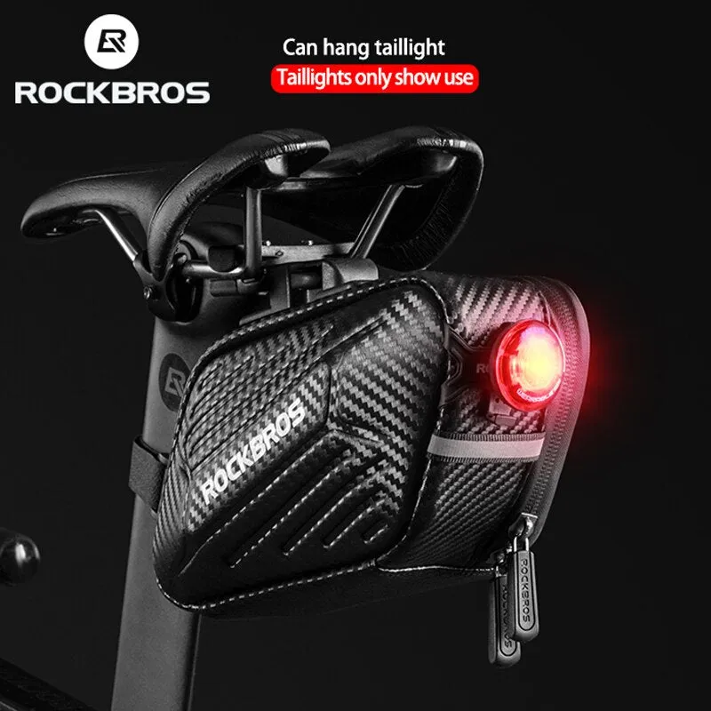 1.5L Hard Shell Bike Bag Rainproof Reflective Portable Hang Light Saddle Seatpost Rear Panniers