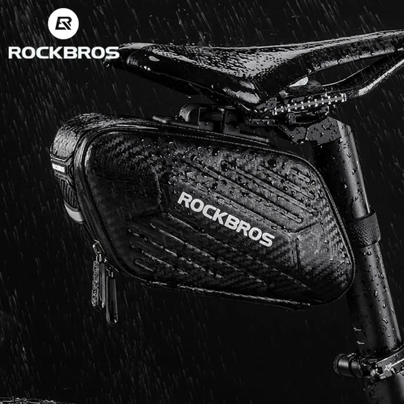 1.5L Hard Shell Bike Bag Rainproof Reflective Portable Hang Light Saddle Seatpost Rear Panniers