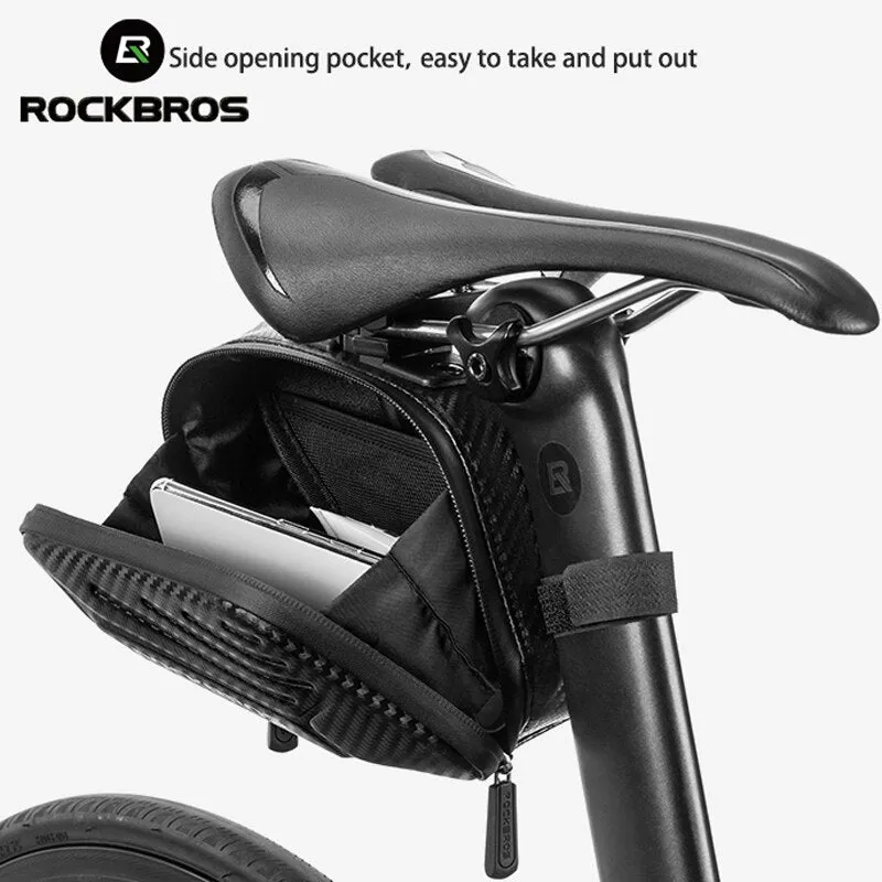 1.5L Hard Shell Bike Bag Rainproof Reflective Portable Hang Light Saddle Seatpost Rear Panniers