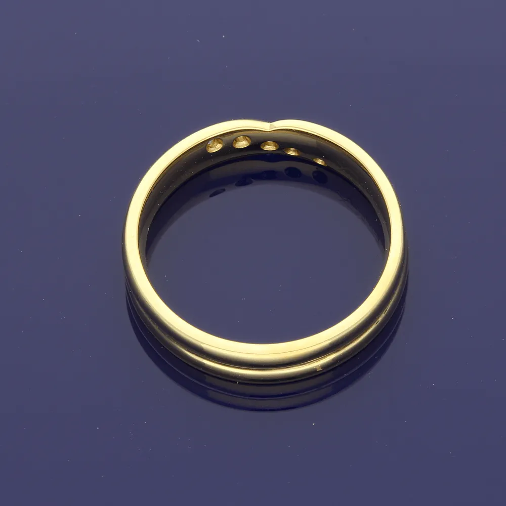 18ct Yellow Gold Cross-Over Twist Diamond Ring