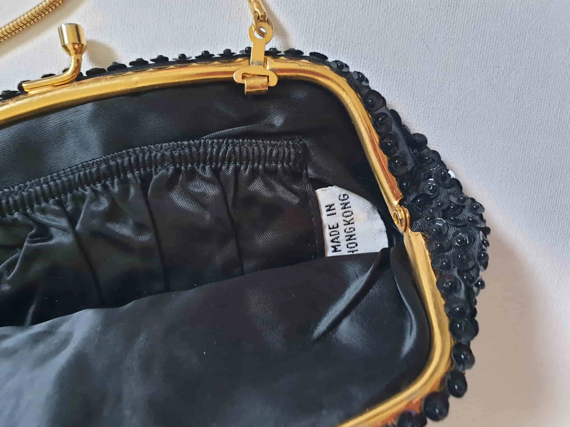 1960s Black Beaded Purse