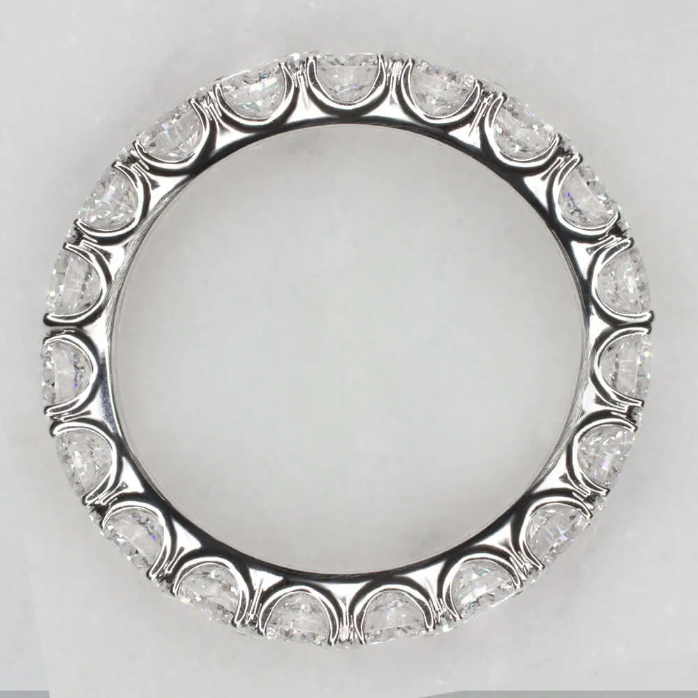 2.4ct EXCELLENT CUT LAB CREATED DIAMOND ETERNITY BAND WEDDING RING WHITE GOLD
