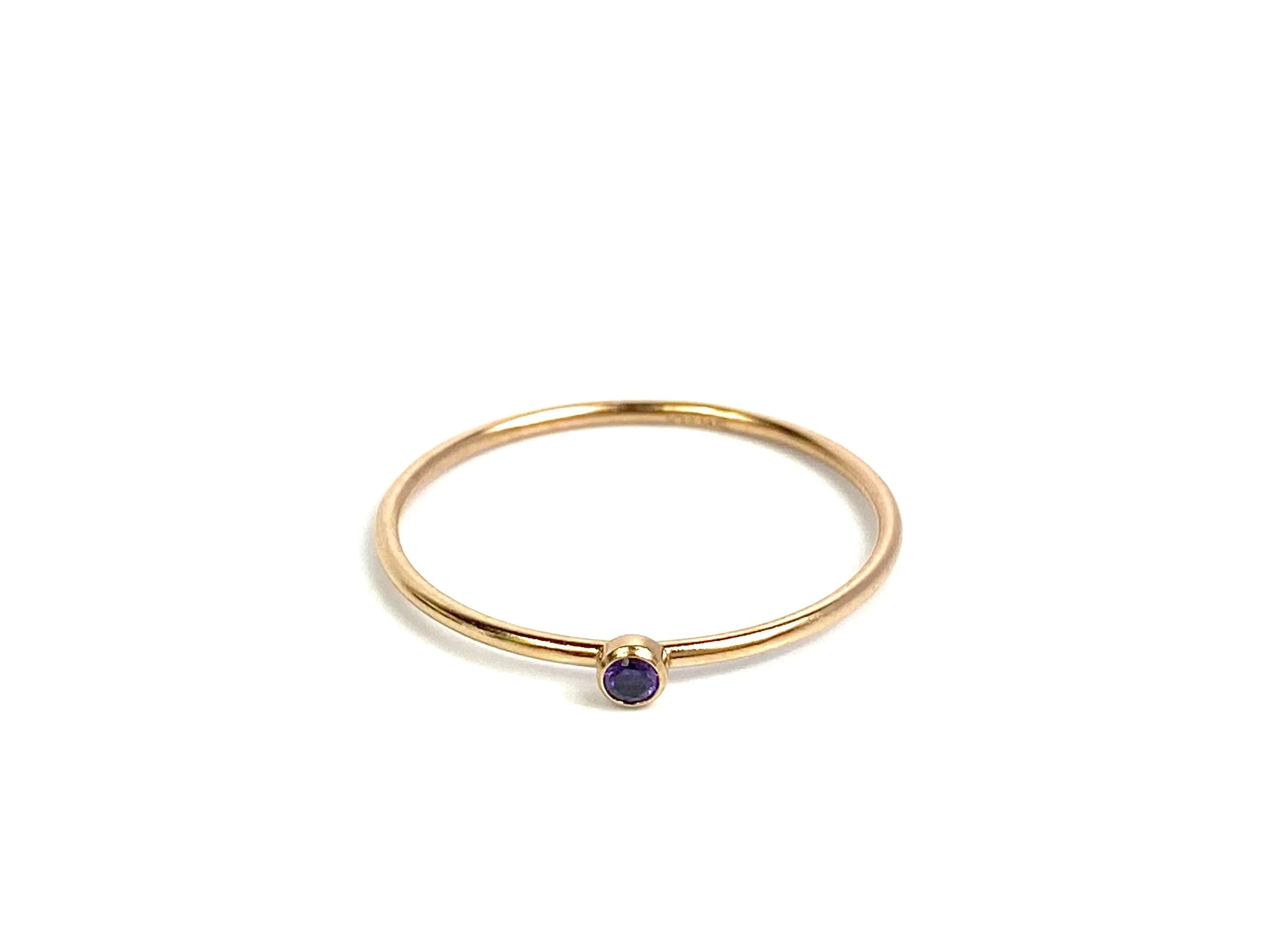 2mm Amethyst 3A CZ Stacking Ring , Sku#4820R8M2