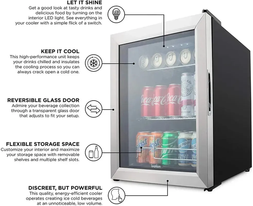 62 Can Freestanding Beverage Refrigerator