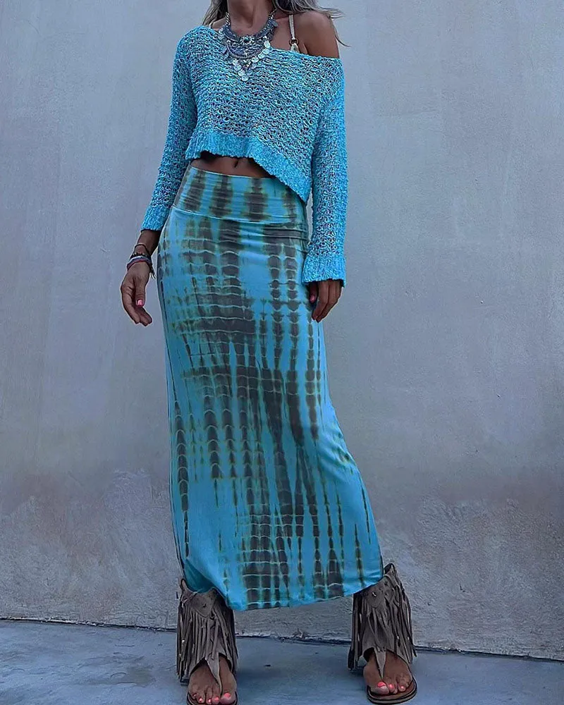 Abstract print versatile skirt