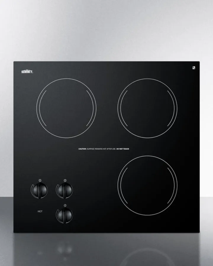 Accucold 22" Wide 230V 3-Burner Radiant Cooktop