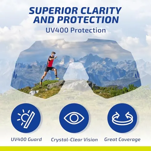 AEROX Sports Sunglasses for Men Women Cycling Glasses Women's Running Sunglasses Women Men Bike Biking Glasses Softball Sunglasses Girls Boys Youth Baseball Sunglasses Outdoor Sport