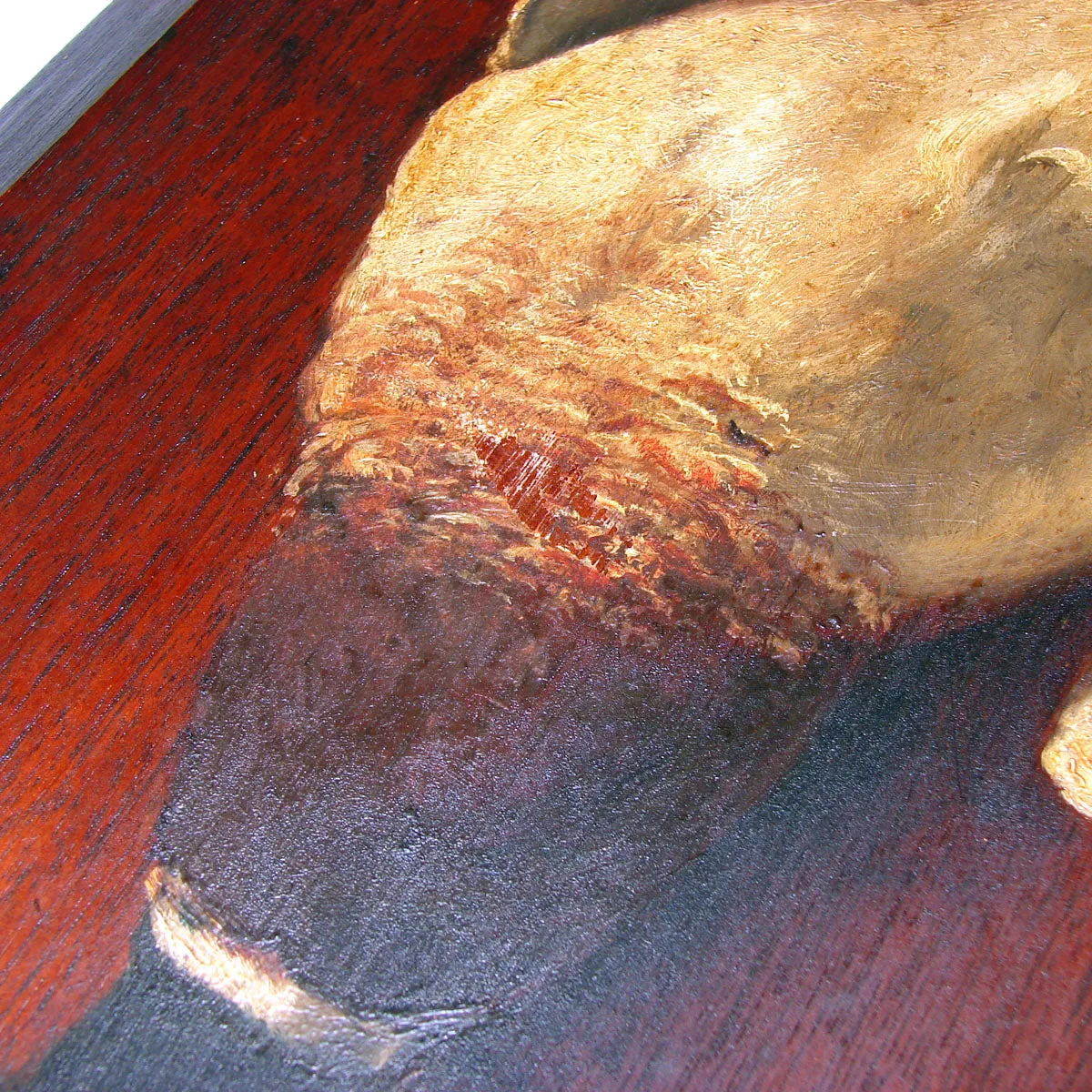 Antique French Oil Painting on 28" Board, "Nature Morte" or Nature Still Life w Mallard Duck