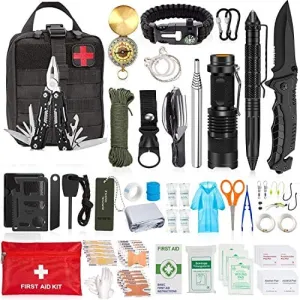 ASA Techmed 127-Piece Emergency Survival Kit - Fully Stocked Molle Pouch First Aid Kit