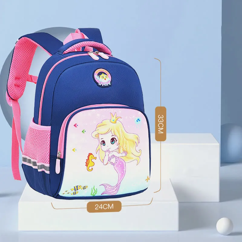 Backpack For Kids Cartoon Character Printing Lightweight Oxford Schoolbag