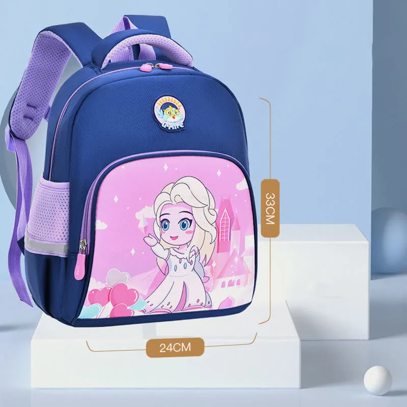 Backpack For Kids Cartoon Character Printing Lightweight Oxford Schoolbag