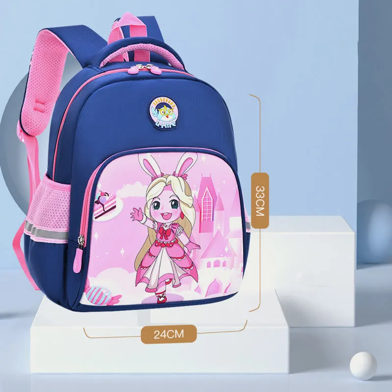 Backpack For Kids Cartoon Character Printing Lightweight Oxford Schoolbag