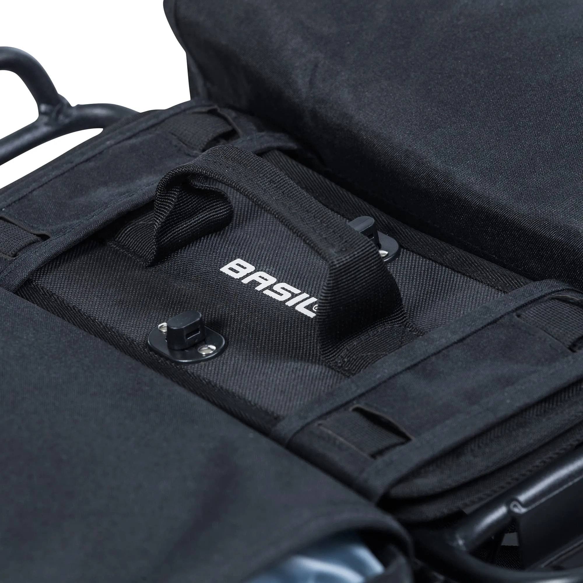 Basil Detachable Bag System, Universal Bridge System, Handle, Black, One Size