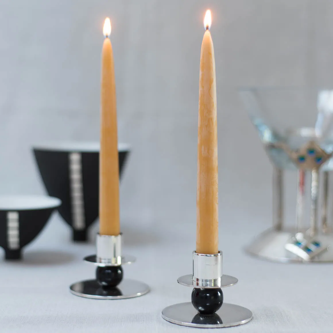 beeswax dinner candle pair dipped