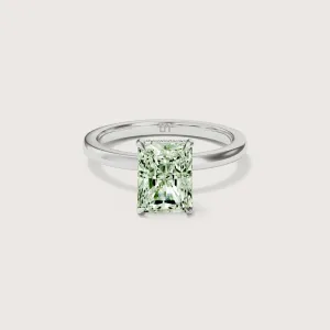Bianca Radiant Solitaire Green Diamond - Hidden Halo