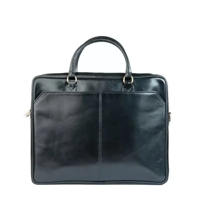 Black Premium Oil Pull up Laptop Bag