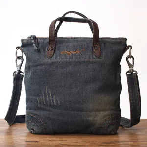 Blue Denim Small Tote Bags Denim Small Tote Messenger Bags Vintage Small Crossbody Bag For Women