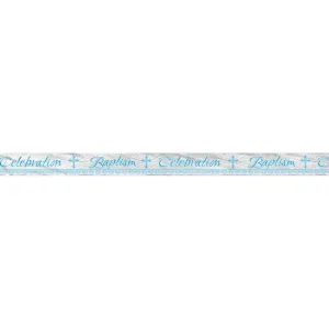 Blue Radiant Cross - Baptism Foil Banner 12 Ft