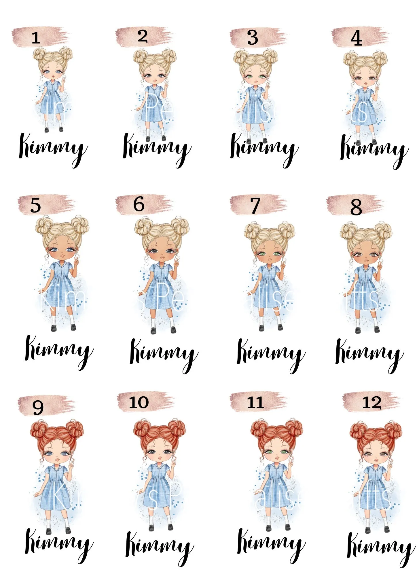 Blue School Girl Drawstring Bag
