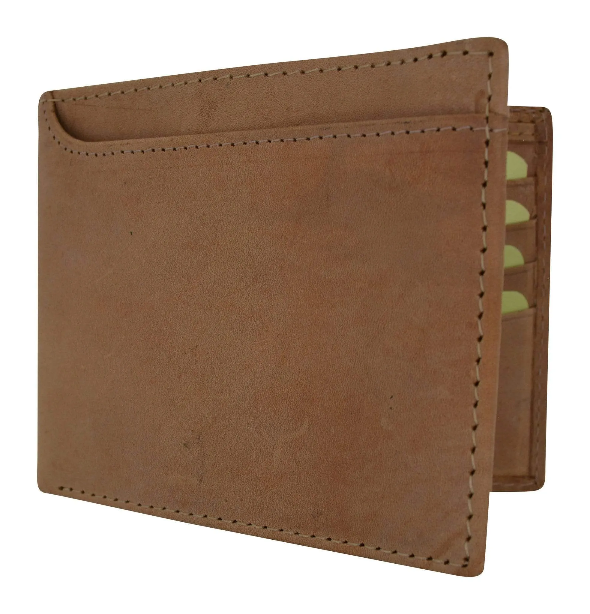 Cavelio Premium Leather Hunter Vintage Style Bifold Credit Card Holder Wallet with Removable ID Card Holder HU534 (C)