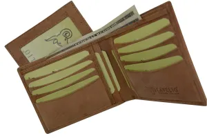 Cavelio Premium Leather Hunter Vintage Style Bifold Credit Card Holder Wallet with Removable ID Card Holder HU534 (C)