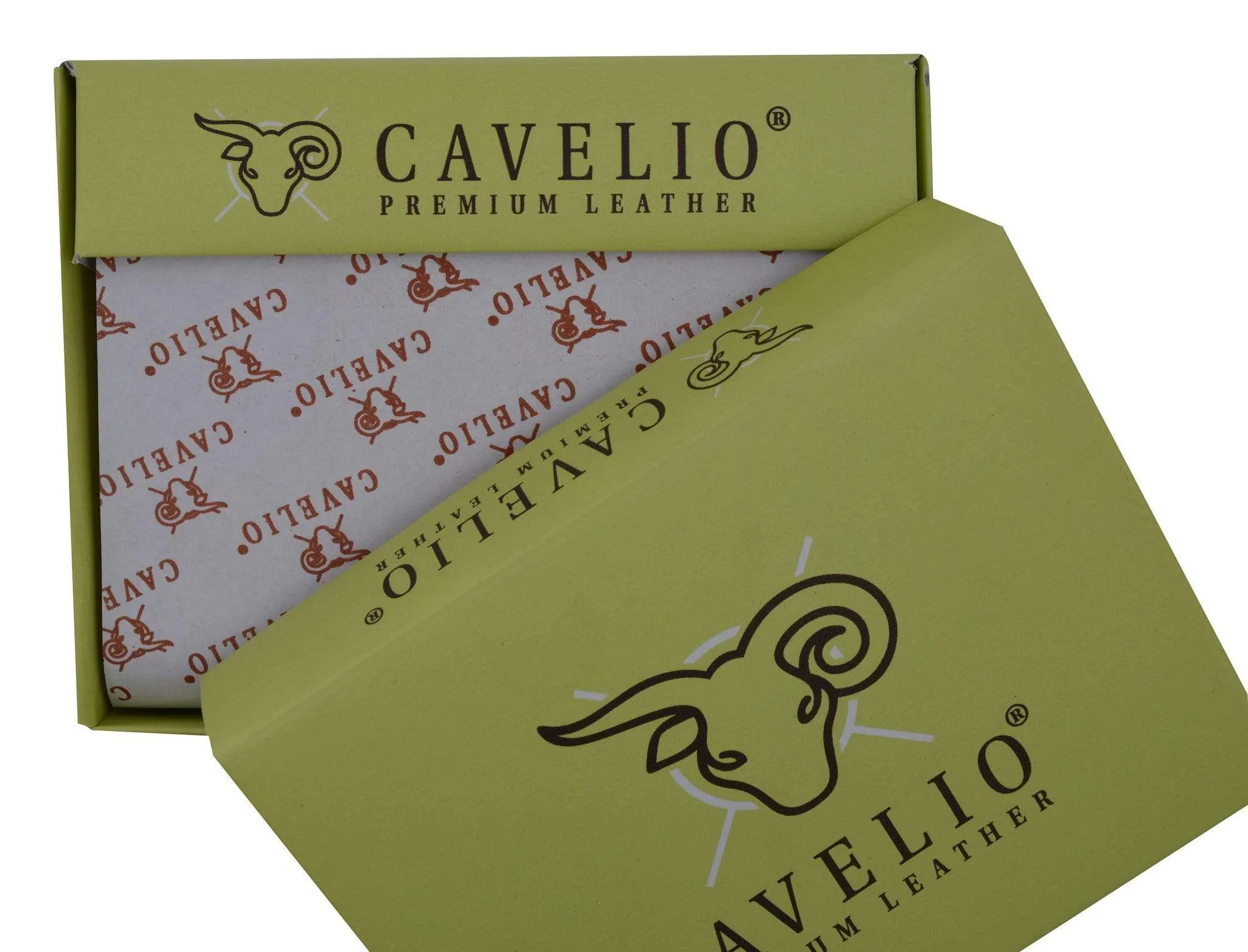 Cavelio Premium Leather Hunter Vintage Style Bifold Credit Card Holder Wallet with Removable ID Card Holder HU534 (C)