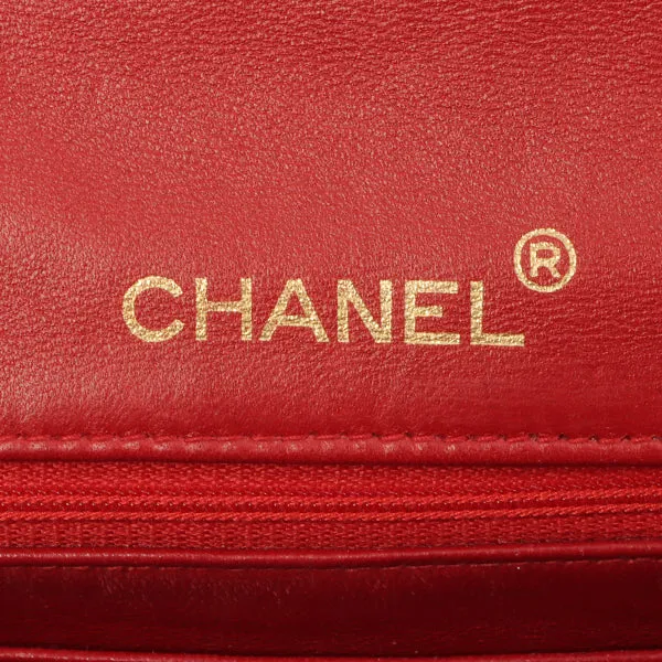 Chanel Around 1990 Made Classic Flap Chain Bag Mini Red