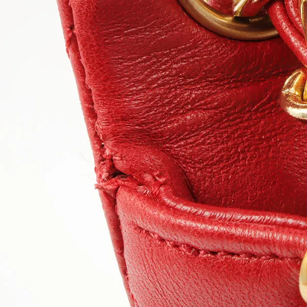 Chanel Around 1990 Made Classic Flap Chain Bag Mini Red