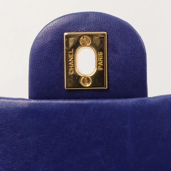 Chanel Around 1990 Made Classic Flap Chain Handbag Mini Blue