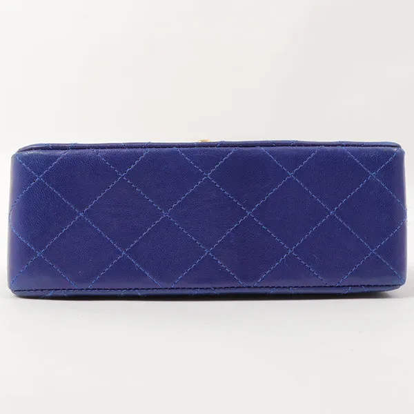 Chanel Around 1990 Made Classic Flap Chain Handbag Mini Blue