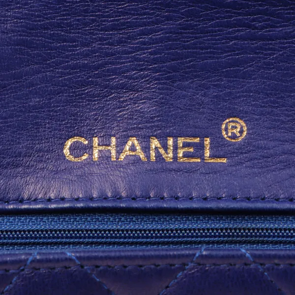 Chanel Around 1990 Made Classic Flap Chain Handbag Mini Blue