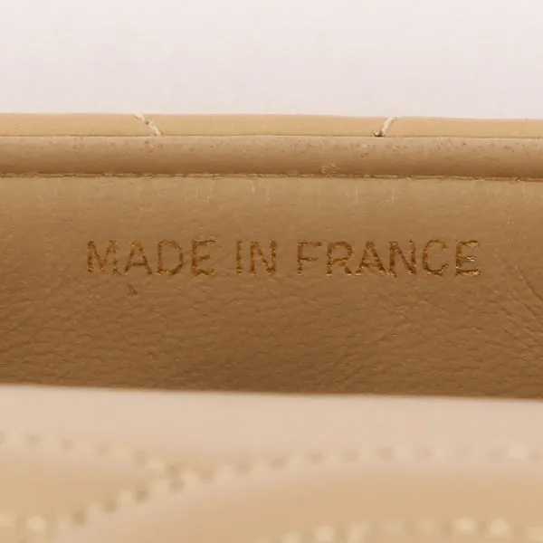 Chanel Around 1990 Made Full Flap Turn-Lock Chain Bag Mini Beige