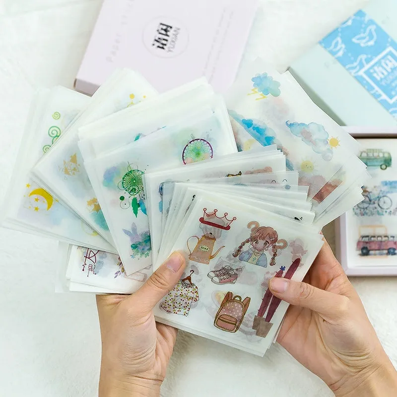 Charming Whimsy- Cute INS Girl Heart & Hand Tent Sticker Set