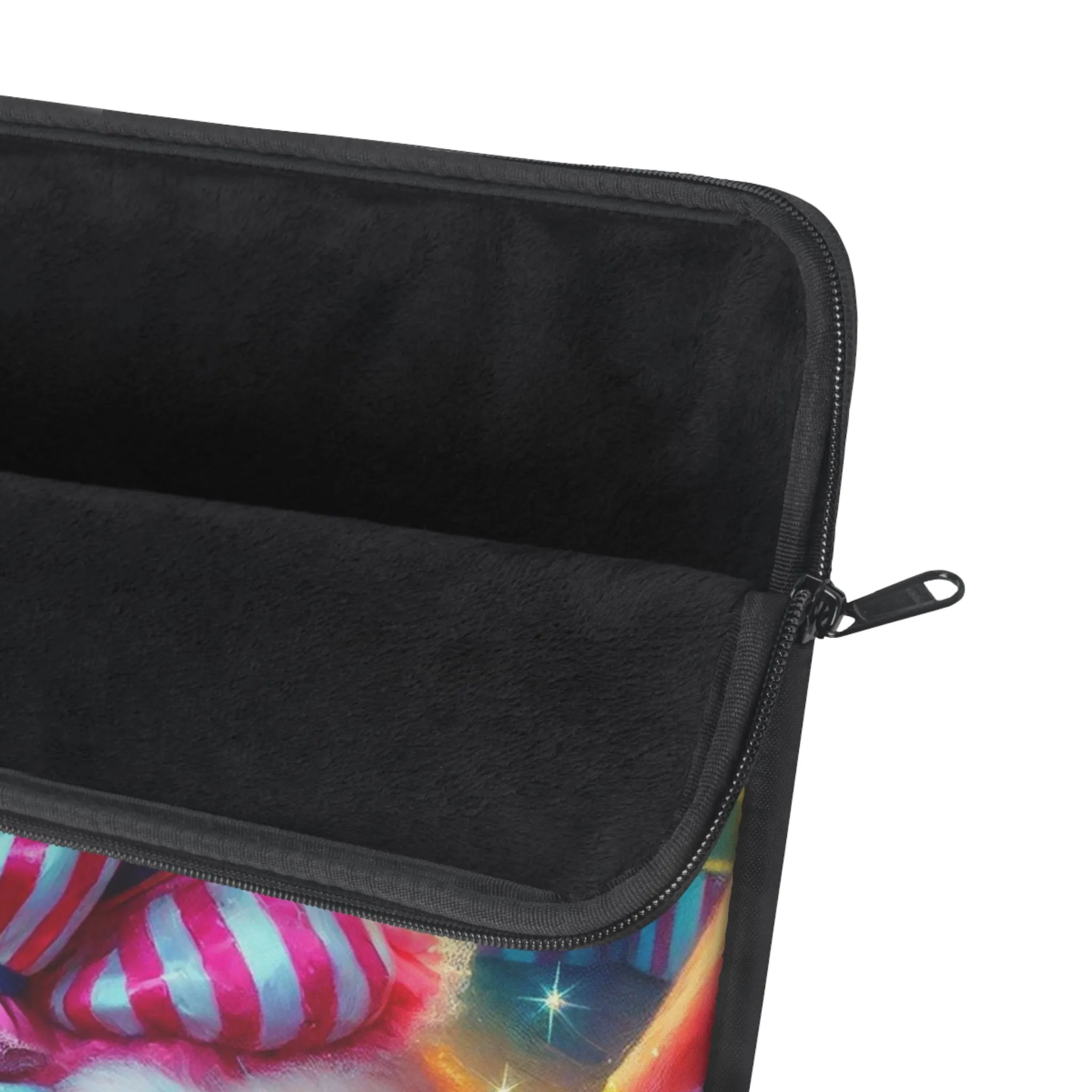 Circus Pink Stripped Cat Clown - Laptop Sleeve