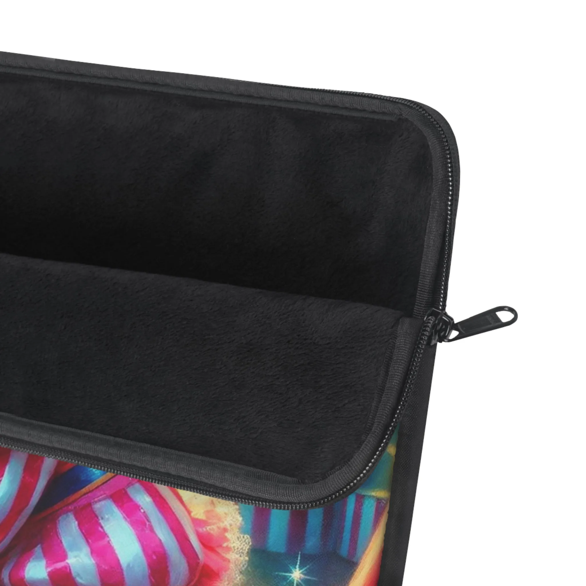 Circus Pink Stripped Cat Clown - Laptop Sleeve