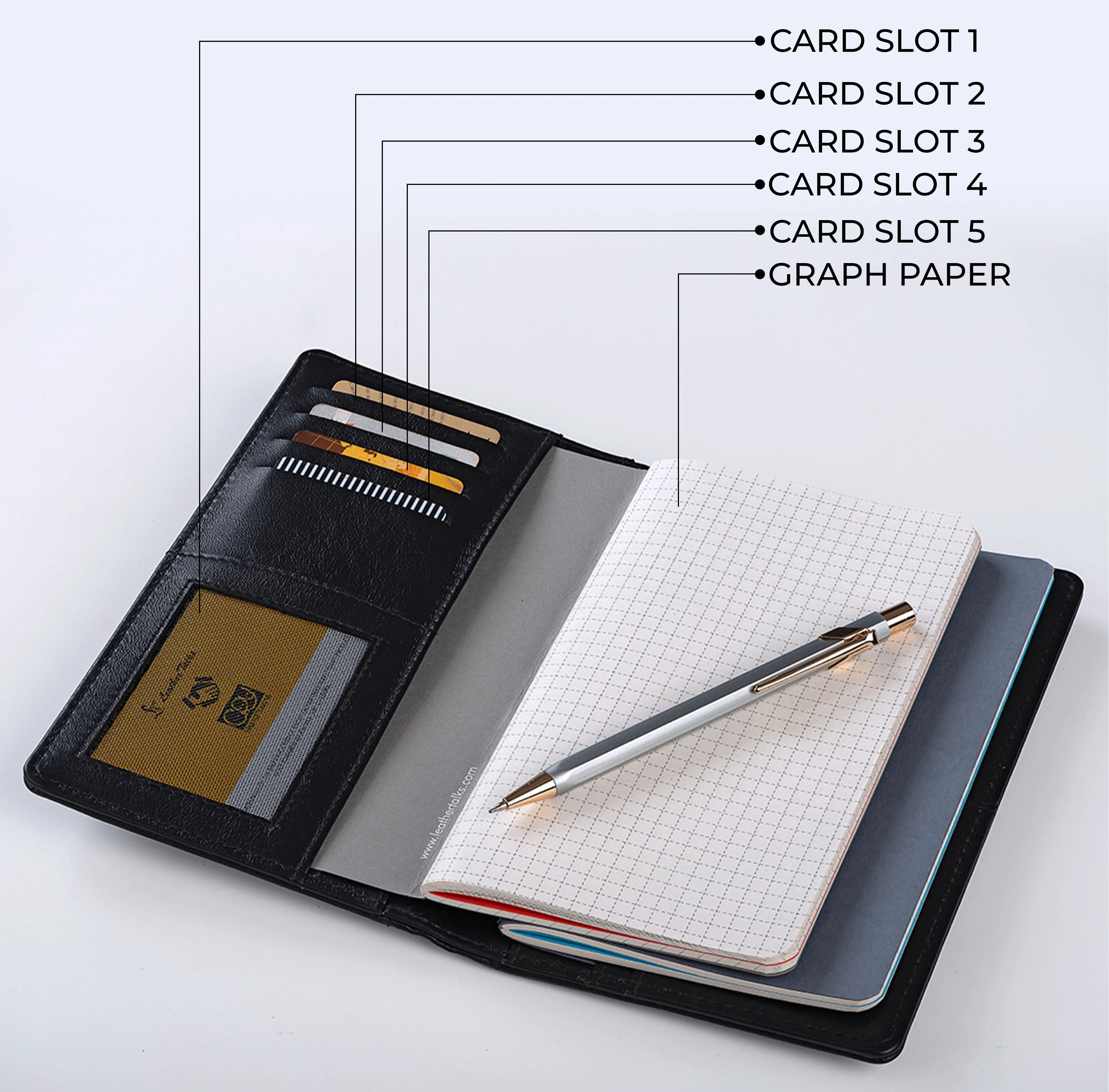 Corporate New Year Gift | The Mini Melunge Luxury Pure Leather Notebook| Premium Genuine Leather Diary For Men & women | Leather Journal - Black