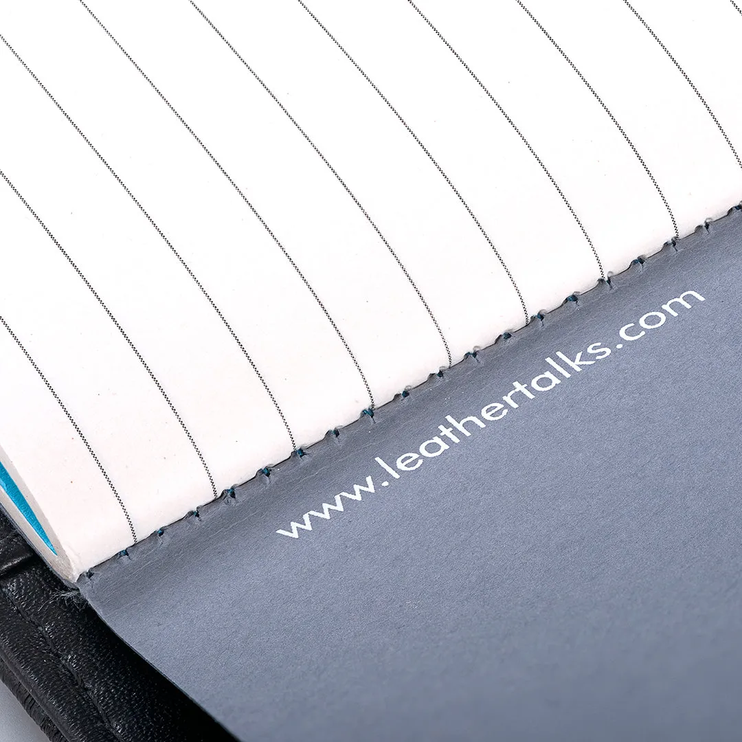 Corporate New Year Gift | The Mini Melunge Luxury Pure Leather Notebook| Premium Genuine Leather Diary For Men & women | Leather Journal - Black