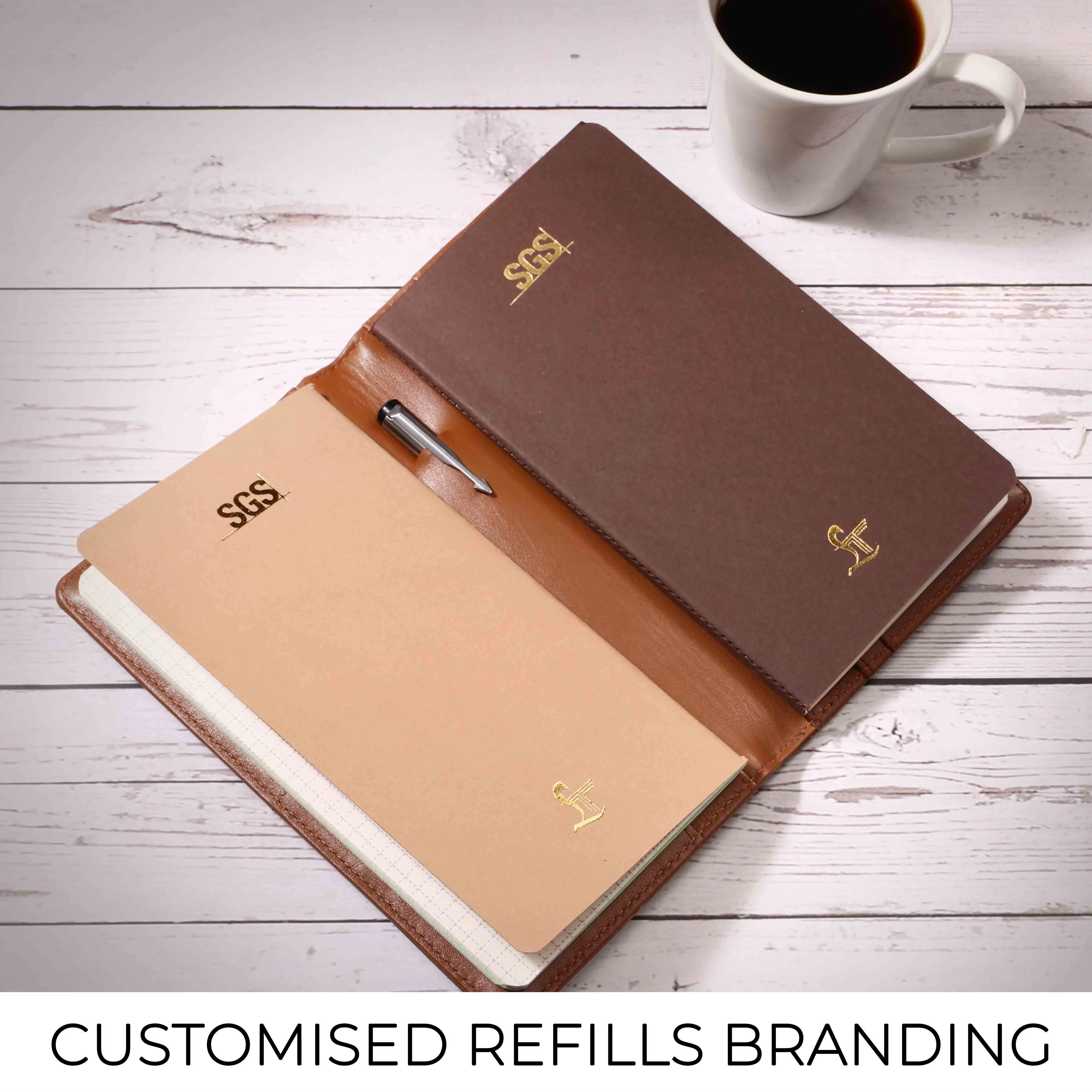 Corporate New Year Gift | The Mini Melunge Luxury Pure Leather Notebook| Premium Genuine Leather Diary For Men & women | Leather Journal - Black