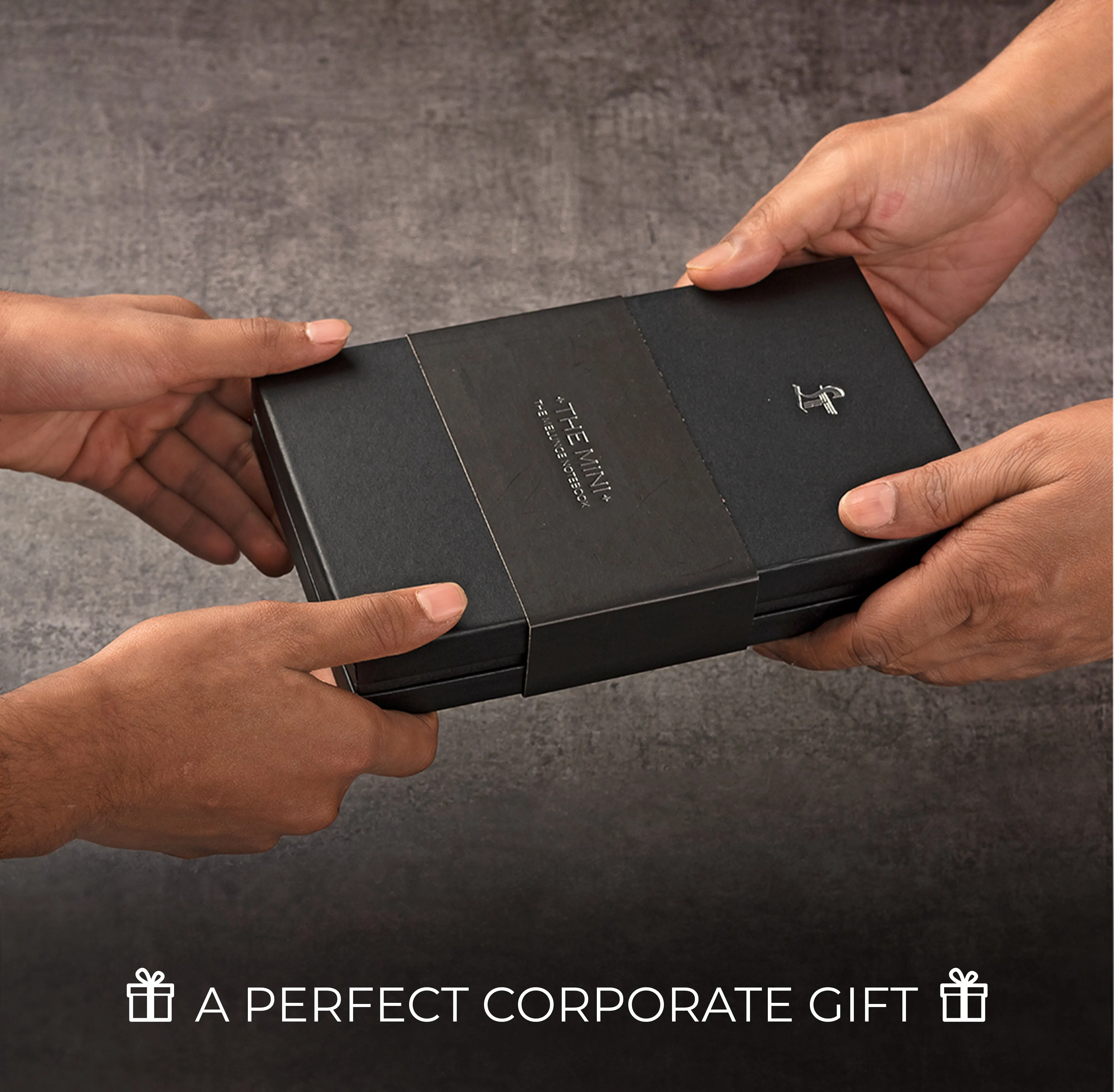 Corporate New Year Gift | The Mini Melunge Luxury Pure Leather Notebook| Premium Genuine Leather Diary For Men & women | Leather Journal - Black