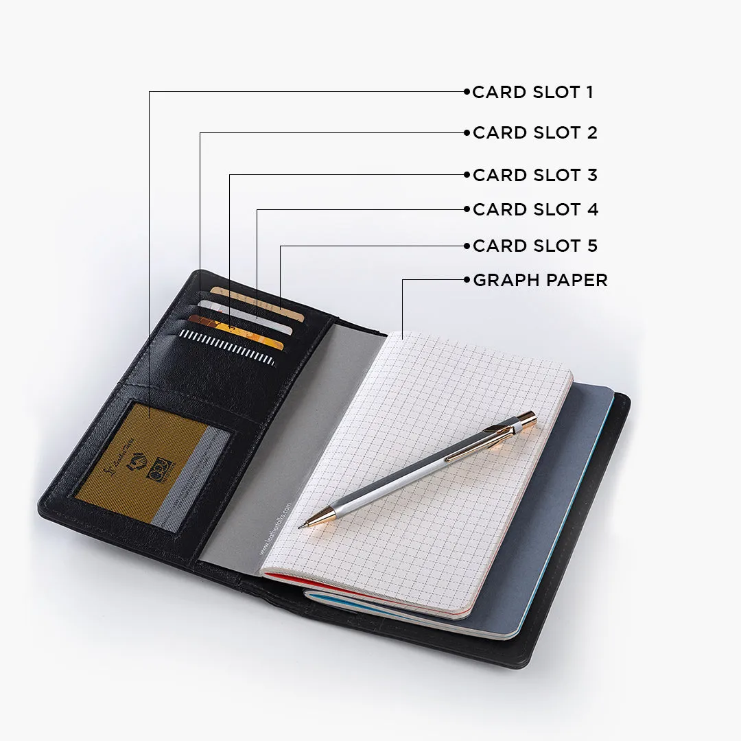 Corporate New Year Gift | The Mini Melunge Luxury Pure Leather Notebook| Premium Genuine Leather Diary For Men & women | Leather Journal - Black