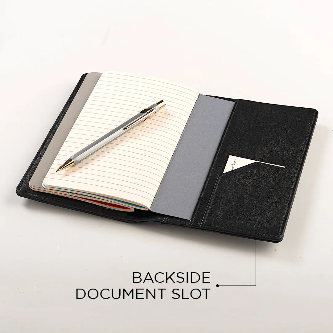 Corporate New Year Gift | The Mini Melunge Luxury Pure Leather Notebook| Premium Genuine Leather Diary For Men & women | Leather Journal - Black