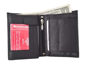 Crocodile Pattern RFID Blocking Premium Leather European Style Bifold Trifold Wallet with ID Window RFIDP518CR (C)