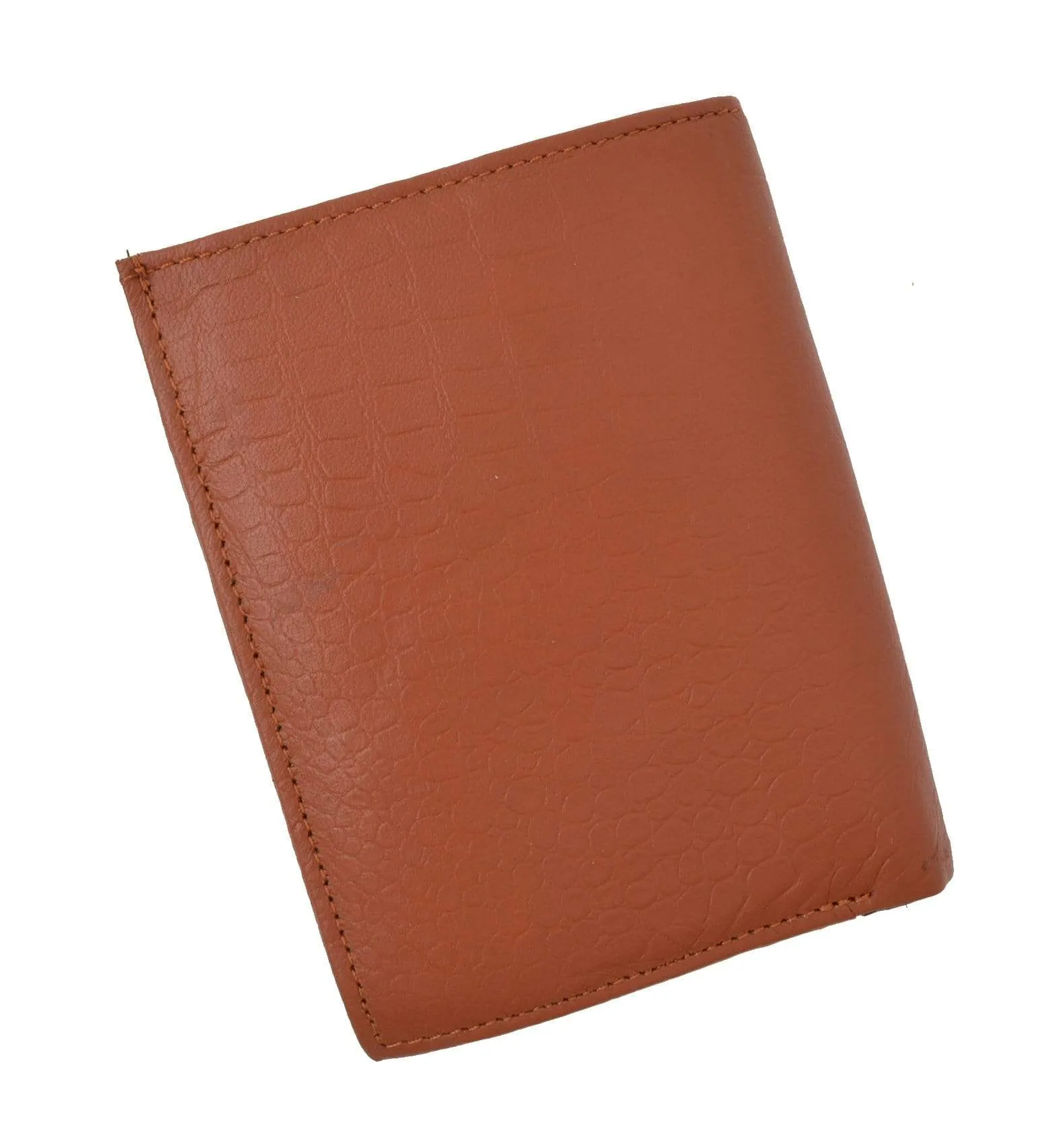 Crocodile Pattern RFID Blocking Premium Leather European Style Bifold Trifold Wallet with ID Window RFIDP518CR (C)