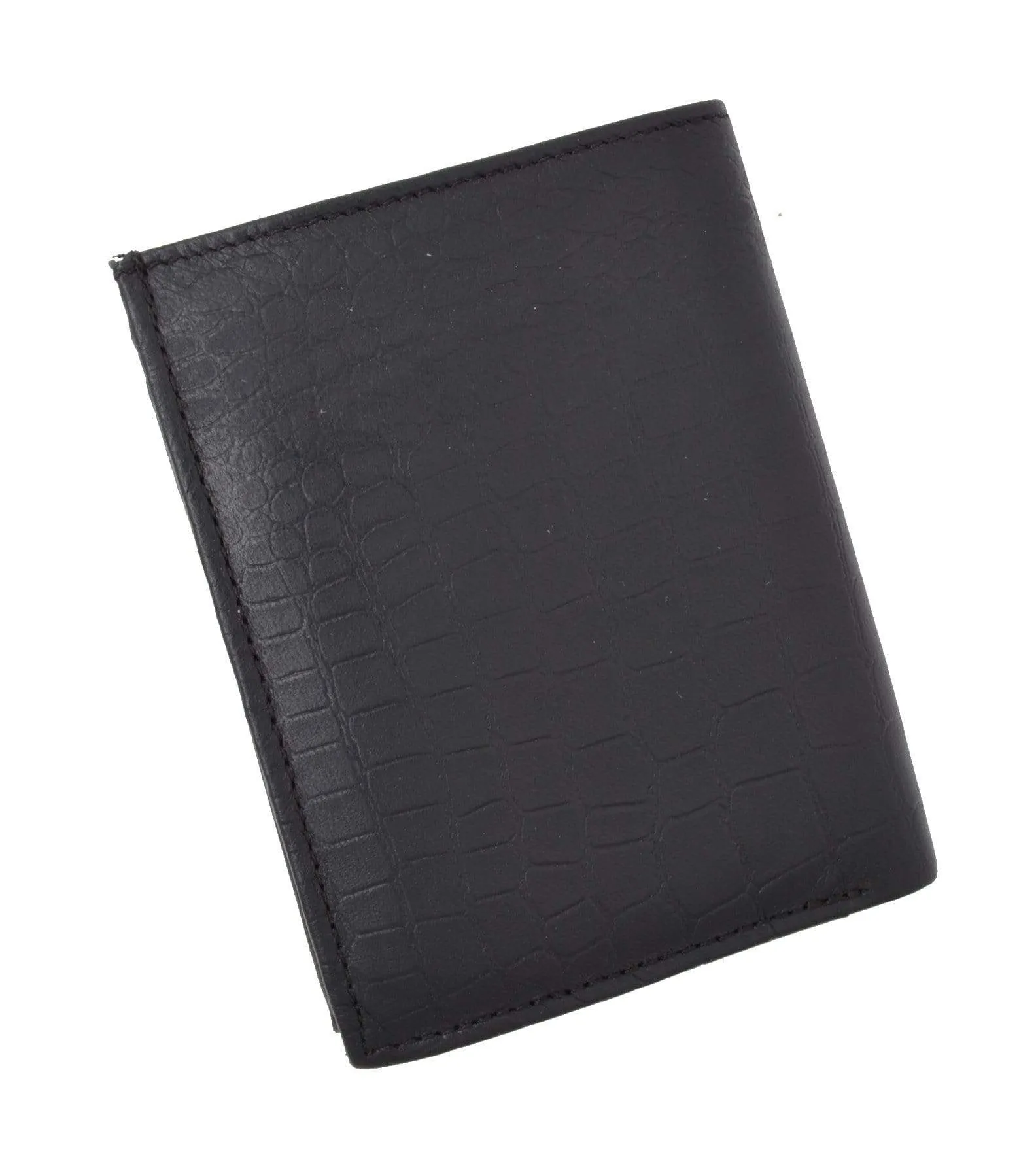 Crocodile Pattern RFID Blocking Premium Leather European Style Bifold Trifold Wallet with ID Window RFIDP518CR (C)