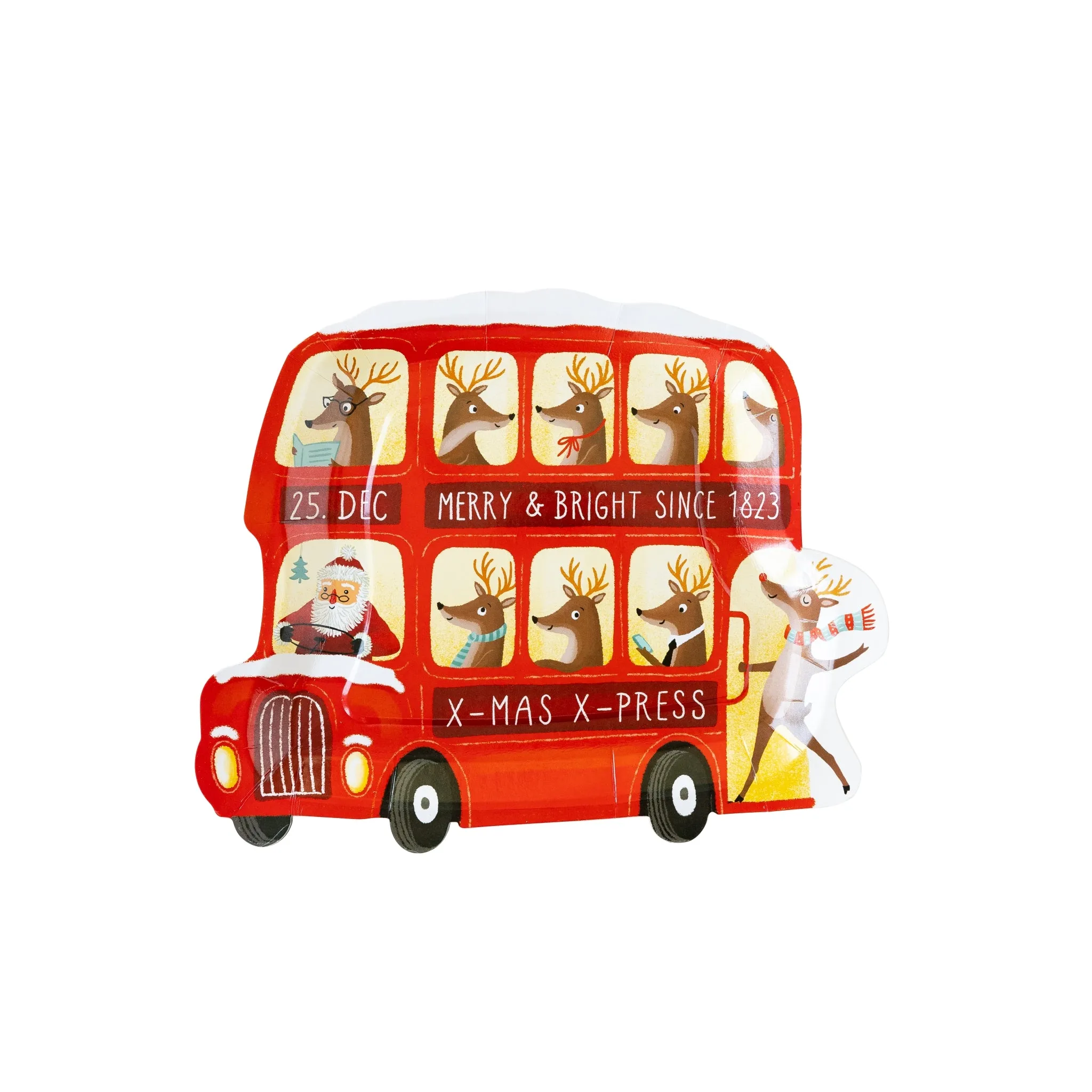 DER1041 - Dear Rodolph Bus Shaped Paper Plate