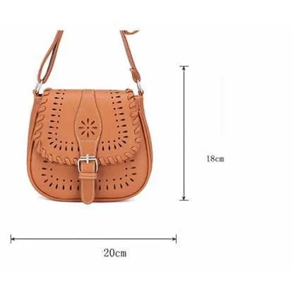 Designer Crossbody Faux Leather Messenger Handbag with Creative Artwork and Front Buckle Flap closure